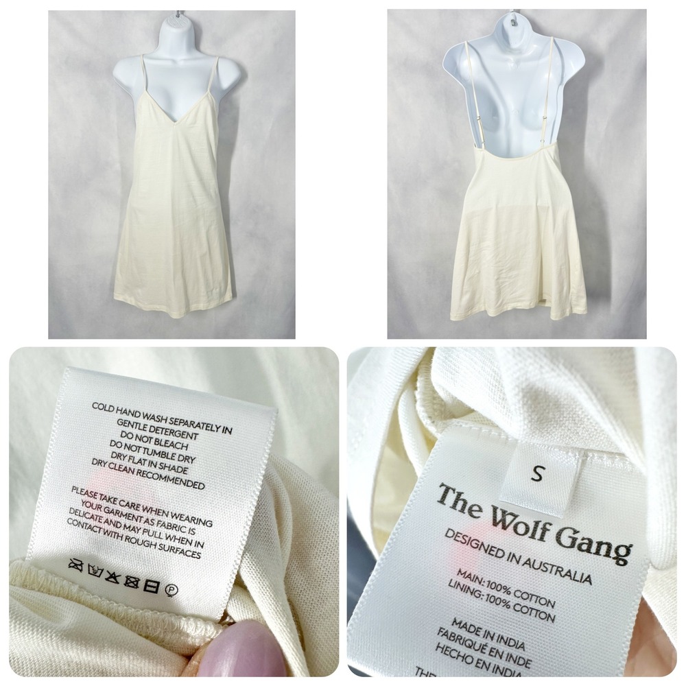 The Wolf Gang Enza Long Sleeve Seashell Crème Mini Dress Women's Size Small NEW - Picture 6 of 12